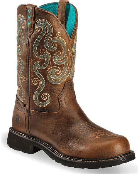 STERLING RIVER Embroidered Studded <b>Women's</b> BROWN COWGIRL Western <b>Boots</b> size 7 B. . Justin womans boots
